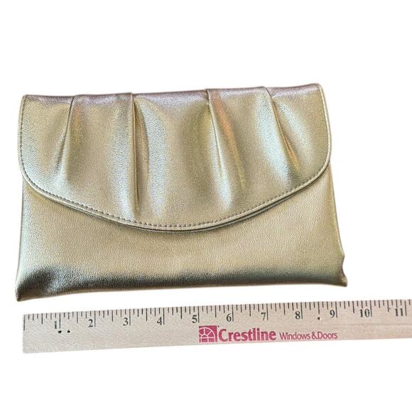 VTG Polished Gold Evening Bag Pleated Clutch Party Purse 1978 Avon READ NOTE - Picture 3 of 6